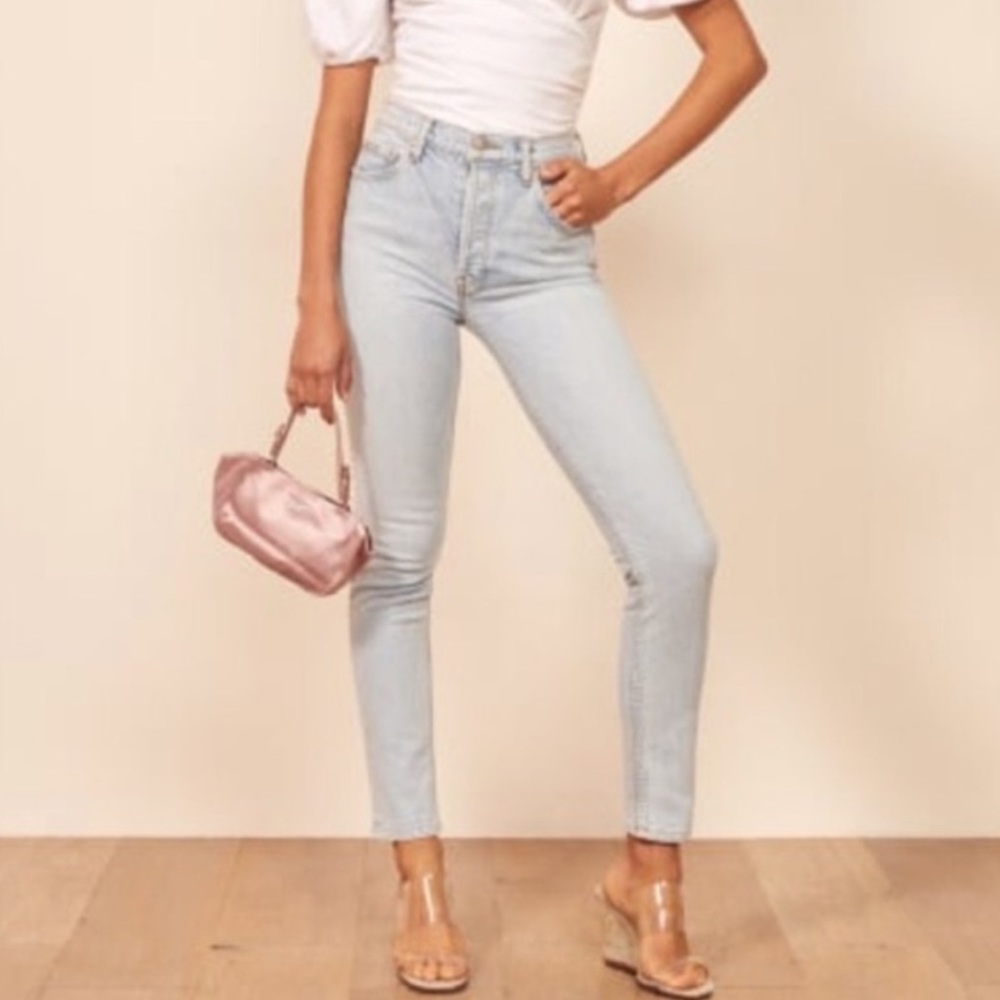 Reformation Serena high and skinny aruba